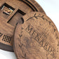 Custom Engraved Round Cribbage Board with Storage