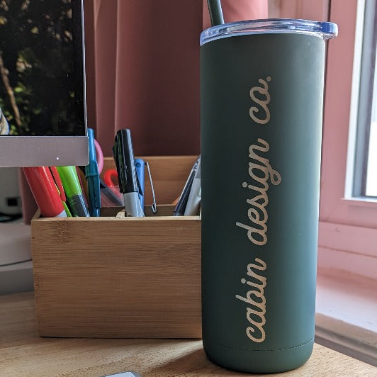 Custom Coffee Tumbler with Straw