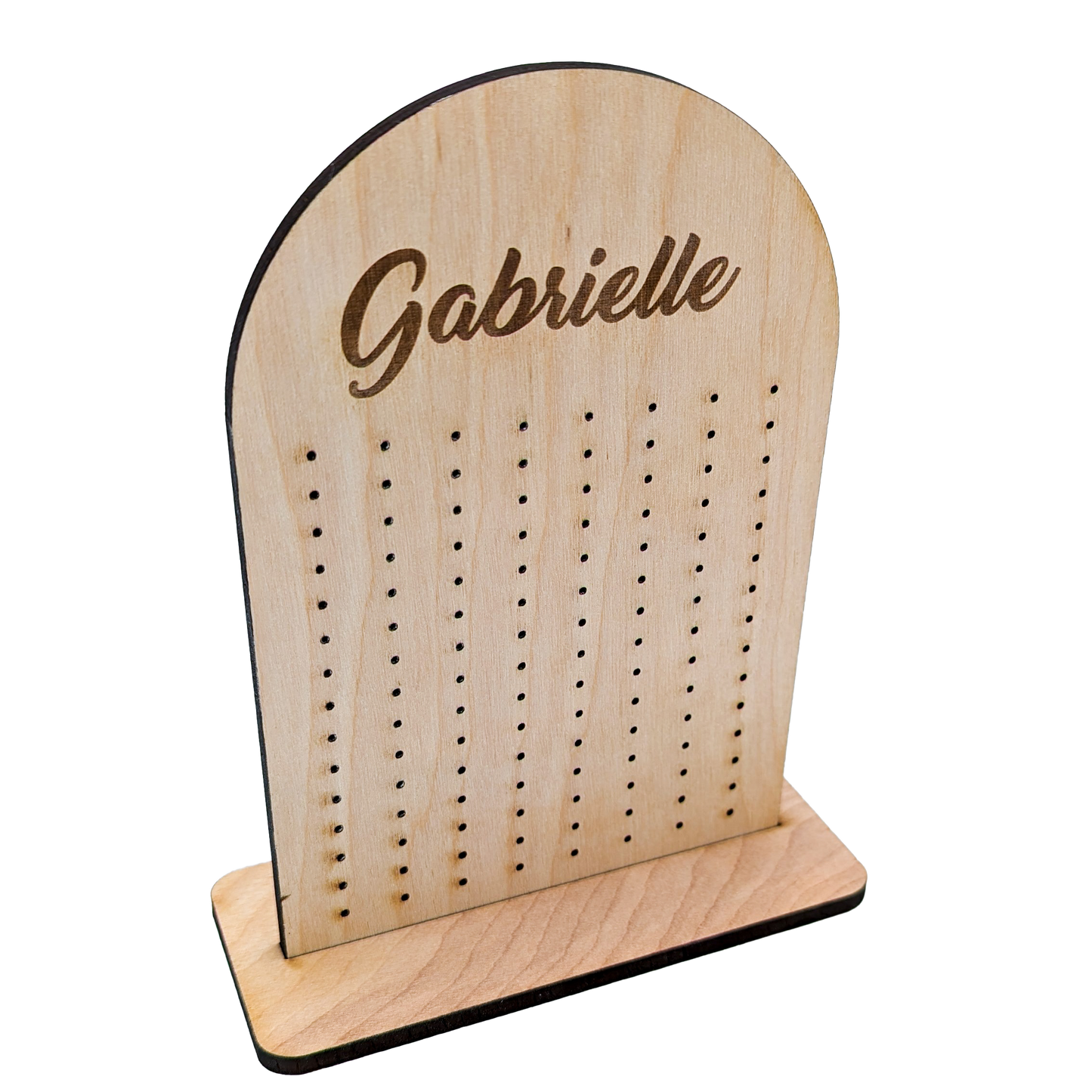 Personalized Free-Standing Wood Stud Earring Holder