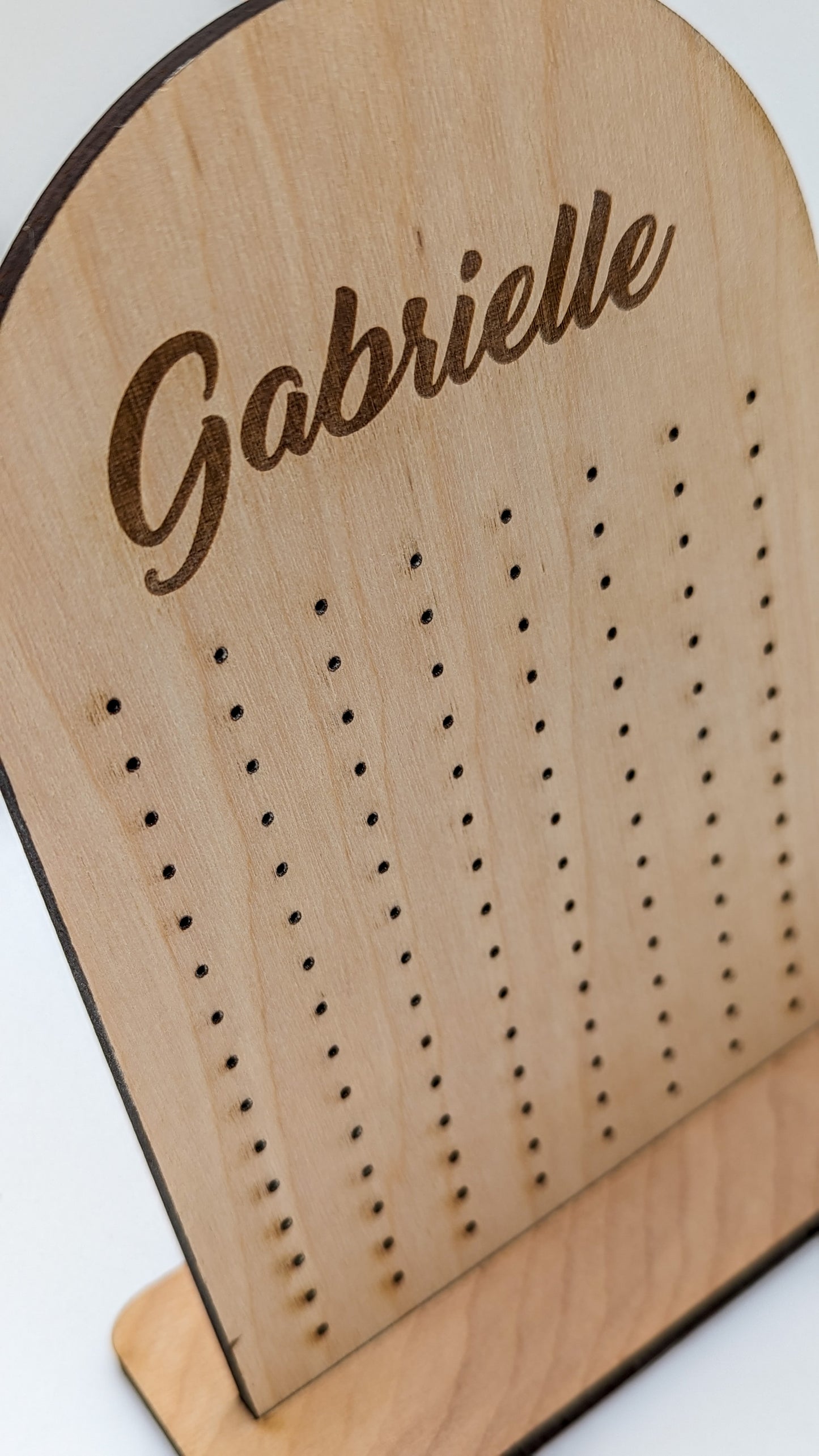 Personalized Free-Standing Wood Stud Earring Holder