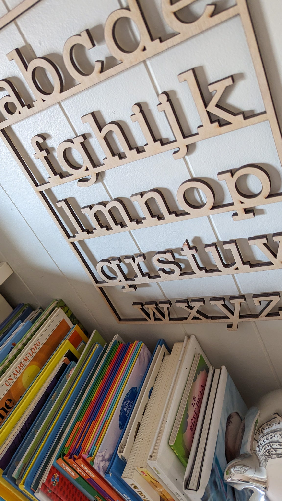 Alphabet Cutout Wall Hanging - Laser Cut Decor for Nursery, Reading Nook, or Classroom