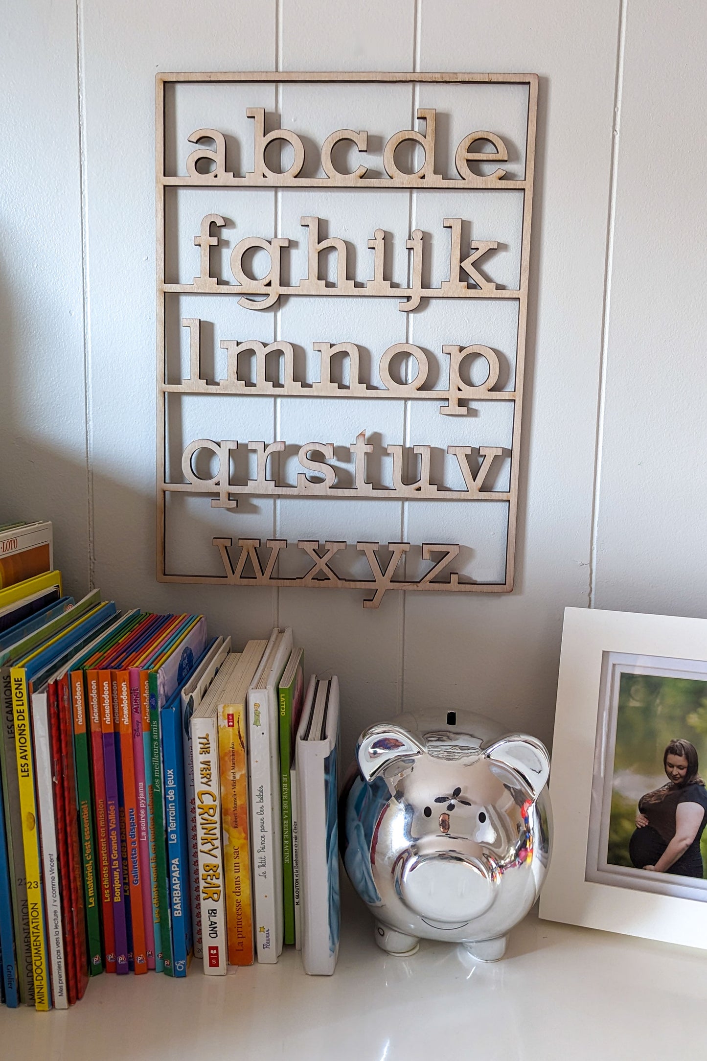 Alphabet Cutout Wall Hanging - Laser Cut Decor for Nursery, Reading Nook, or Classroom