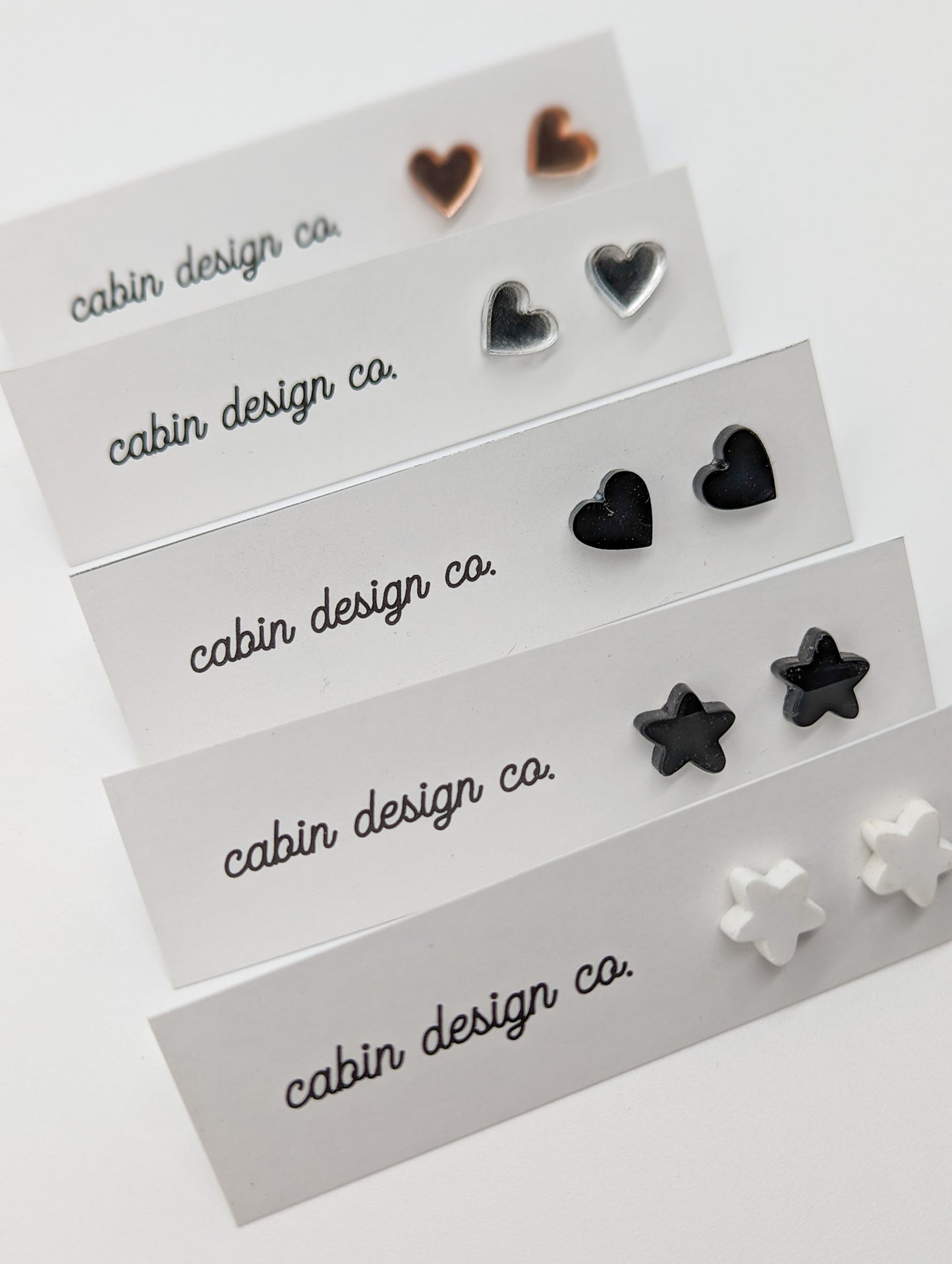 Cute Heart or Star Shaped Laser Cut Stud Earrings