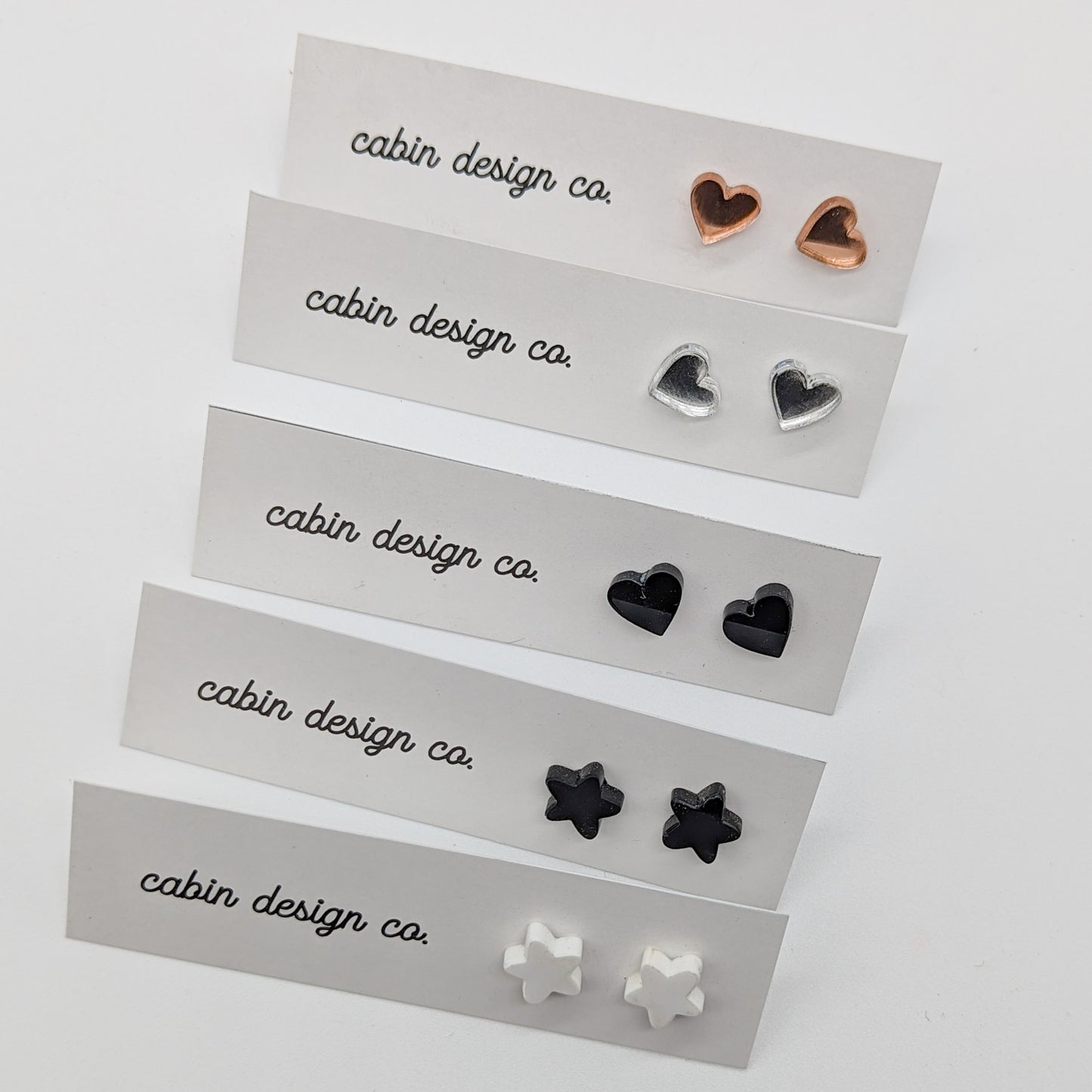 Cute Heart or Star Shaped Laser Cut Stud Earrings